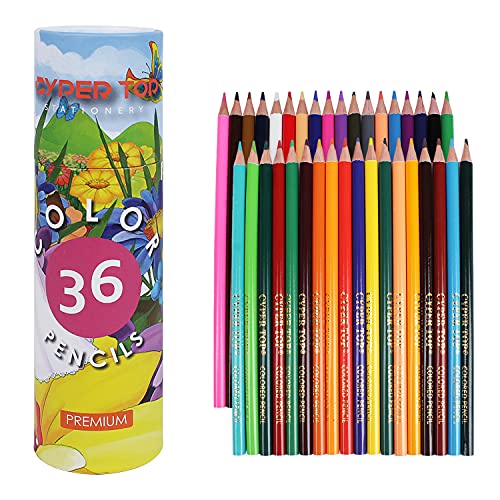 cyper top 36-Color Colored Pencils for Adult Coloring, Artist Sketch Drawing Pencil Art Supplies, Coloring Pencil Set for Painting,Teens, Child