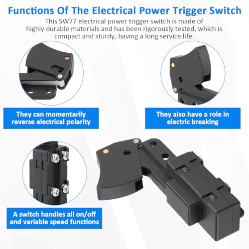 EAGLEGGO SW77 Trigger Switch Replacement Part for Replaces Skil Bosch Circular Saw 2610321608 HD77 or HD77M, Ryobi & Ridgid 760245002 Electric Saw EAGLEGGO