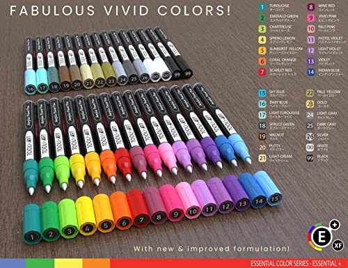 TOOLI-ART Acrylic Paint Pens Assorted Vibrant Markers for Rock Painting, Canvas, Glass, Mugs, Wood, Fabric, Metal, Ceramics. Non Toxic, Quick Dry, TOOLI-ART