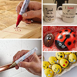 Permanent Paint Markers Pens - 3 Pack White Oil Based Paint Pens, Medium Tip, Quick Drying and Waterproof Marker Pen for Metal, Rock, Wood, Fabric, Overseas