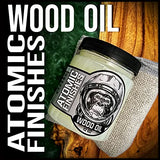 Atomic FINISHES Wood Finish Cutting Board Oil | Non-Toxic Mineral Oil Food Grade | 12oz of Premium Wood Oil | Best for Wood Furniture, Cutting Bidwell Wood and Iron