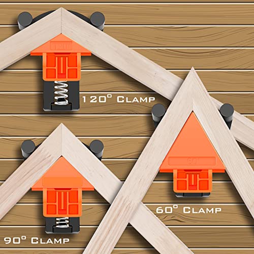 60/90/120 Degree Multi Angle Pro Corner Clamp for Woodworking Set of 4, Adjustable Spring Loaded Right Clamp Tools, Carson Carpentry, Frame Cabinet NAYE