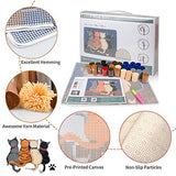 EsLuker.ly Latch Hook Rug Kits DIY Crochet Carpet Cats Patterns Pre-Printed Canvas Yarn Rug Embroidery Crafting Arts for Adults Kids Beginners EsLuker.ly
