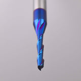 Jiiolioa 2PCS CNC Router Bits 1/4 Inch Shank 1/8 inch Cutting Diamete Spiral Up Cut End Mill with Nano Blue Coating for Carving Standard milling, Jiiolioa