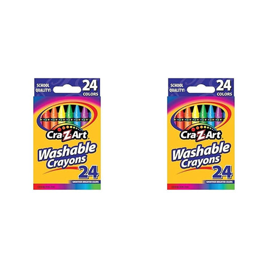 Cra-Z-Art Washable Crayons, 24 Count (Pack of 2) - WoodArtSupply