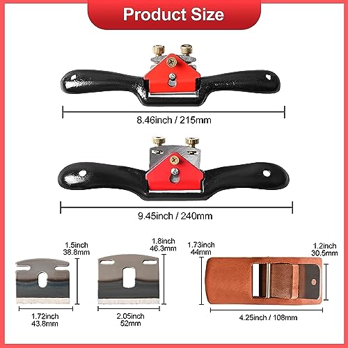 Adjustable Spokeshave Set 2pcs SpokeShave, 6pcs Metal Blade, Portable Woodworking Planes and 4-Way Wood Rasp File, Perfect for Wood Craft, Wood Klmnduo