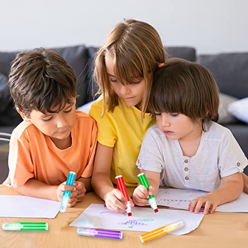 Sabary 10 Pcs Refillable Paint Markers 10 mm Empty Acrylic Markers Blank Flat Head Graffiti Markers White Fillable Paint Pen with 5 Pcs 3 ml Dropper Sabary