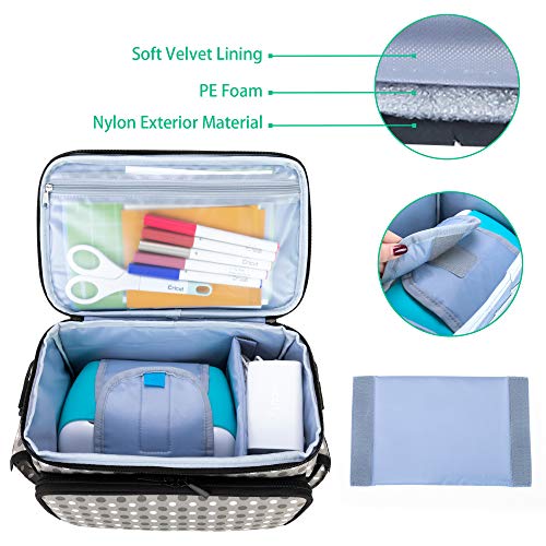  Yarwo Craft Tote Bag Compatible for Cricut Die-cut Machine and  Cutting Mat(12 x 12), Travel Carrying Case Compatible with Cricut Explore  Air (Air 2), Cricut Maker and Accessories, Dots