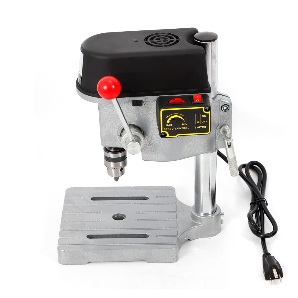 LINISHOP 340W Mini Benchtop Drill Press Portable Wood Drilling Machine Small Electric Drill Machine Worktable Three Speed Adjustable DIY Tools 1-10mm - WoodArtSupply