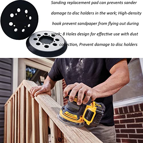 5" Hook-&-Loop Replacement Sander Pad for DeWalt DWE6423/6423K, DWE6421/6421K, DCW210B Random Orbital Sander - 5 Inch Aluminum Alloy Sanding Pad for Tockrop