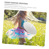 Abaodam 2pcs Wedding Paper Umbrella DIY Drawing Umbrella Paper Parasol Unfinished Umbrella White Paper Umbrellas Miniture Decoration DIY Supply Abaodam