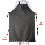 ETBOL Chemical Resistant Vinyl Apron - Black Plus Size Unisex PVC Aprons for Dishwashing,Dog Grooming,Gardening,Fish Cleaning,Lab Work ETBOL