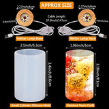 Voaesdk Cylinder Light Resin Mold,LED Silicone Resin Mold with 2 Pcs USB Powered Wooden Lighted Base Stand for DIY Table Crafts Party Wedding Desktop Voaesdk