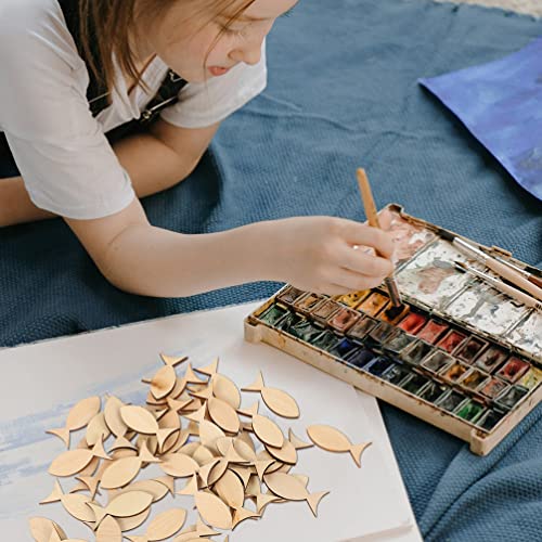 Sewroro 200pcs Animals Wooden Paint Crafts Wooden Slice Unfinished Ornament Crafts Fish Netting Mariposas Decorativas para Pared DIY Painting Sewroro