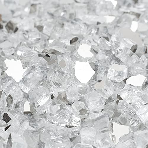 Onlyfire 10 pounds Fire Glass for Propane Fire Pit and Gas Fireplace, 1/4 Inch Reflective Firepit Glass Rocks for Fire Pit Table and Fire Bowl, High - WoodArtSupply