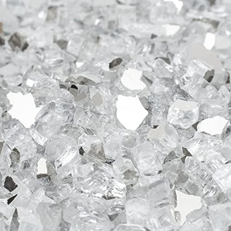 Onlyfire 10 pounds Fire Glass for Propane Fire Pit and Gas Fireplace, 1/4 Inch Reflective Firepit Glass Rocks for Fire Pit Table and Fire Bowl, High onlyfire