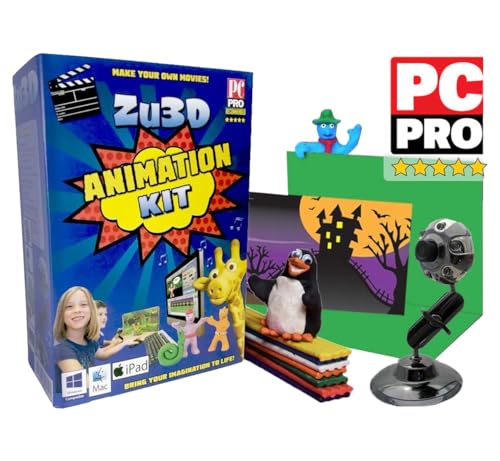 Zu3D Complete Stop Motion Animation Software Kit For Kids Includes Camera Handbook And Two Software Licenses Works On Windows Apple Mac OS X And iPad Zu3D
