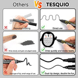Tesquio Black Paint Marker, 8 Pack Dual Tip Acrylic Paint Pens, Ideal for Wood, Rock Painting, Canvas, Stone, Glass, Ceramic Tesquio