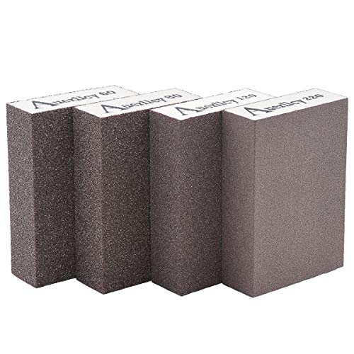 Sanding Sponge, Auerllcy Coarse/Medium/Fine/Superfine 4 Different Specifications Sanding Blocks Assortment,Washable and Reusable. Auerllcy