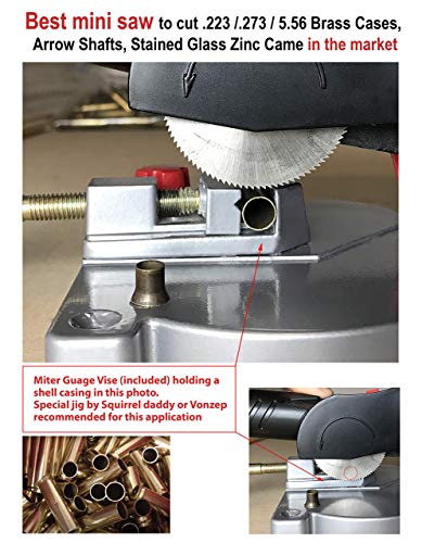 JOUNJIP Mini Miter Cut-Off Chop Saw for Hobby Miniature Model Making, Arrow Shafts, Zinc Stained Glass Came, 223/5.56 Brass - Cuts Max. 1/2"High x JOUNJIP