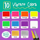 Extra Fine Tip Liquid Chalk Markers (10 Pack) with Gold & Silver - Dry Erase Marker Pens for Blackboard, Windows, Chalkboard Signs, Bistro - 1mm Tip Chalkola