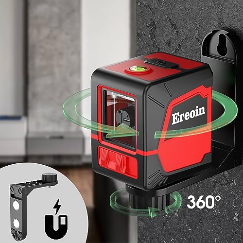 Laser Level Self-leveling Red Cross laser tool with vertical and horizontal lines,360 degree rotation self-leveling mode&IP54 waterproof for Picture Ereoin