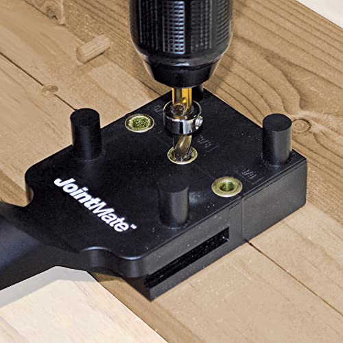 Milescraft 1332 Joint Mate - New, Improved Handheld Dowel Jig for Corner, Edge, and Surface Joints, 3 Metal Bushing Sizes (1/4", 5/16", 3/8") and Milescraft