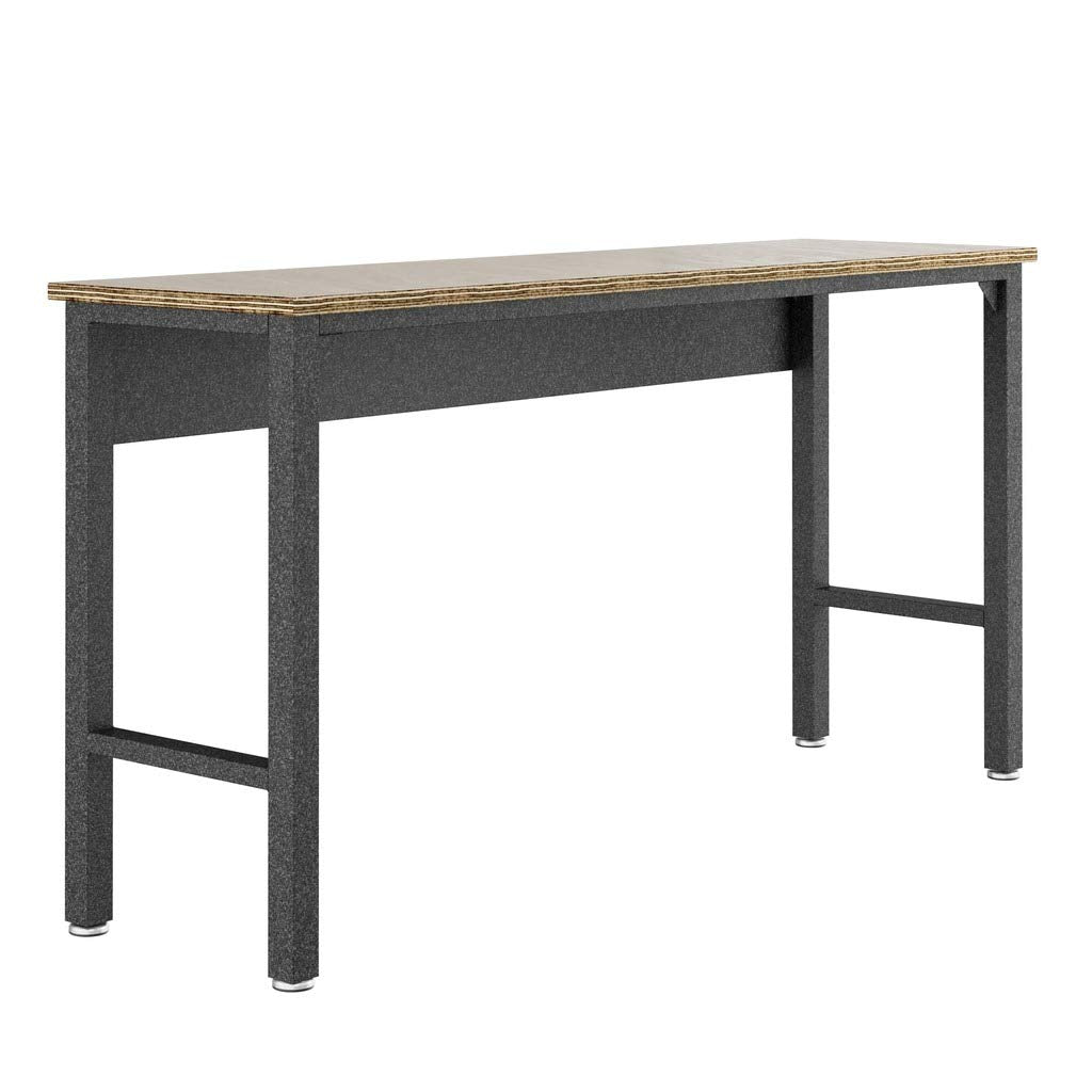 Manhattan Comfort Fortress Wood & Metal Garage Work Table in Gray - WoodArtSupply