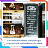 Chalkola 5 White Chalk Markers for Chalkboard Signs, Blackboard, Car Window, Bistro, Glass | 5 Variety Pack - Thin, Fine Tip, Bold & Jumbo Size Chalkola