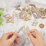 EEE ELECRELIVE 48pcs Wood Butterfly Charms Unfinished Natural Wood Filigree Wing Pendants & 50pcs Earring Hooks & 50pcs Jump Rings for Boho Earring EEE ELECRELIVE