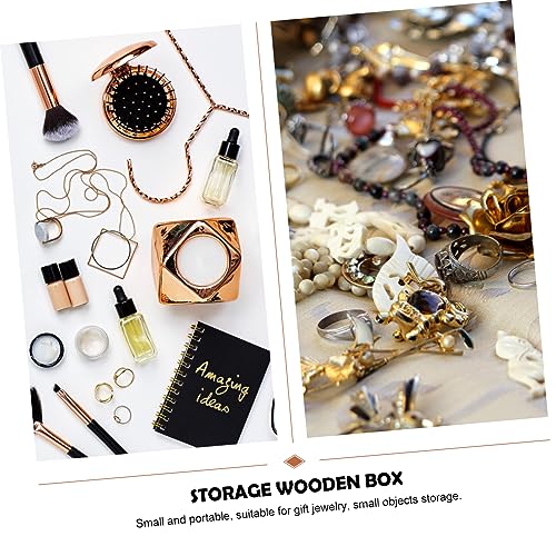 VOSAREA 3 pcs high-end storage wooden box unfinished wooden case wooden jewelry wood holder earring storage organizer jewelery organizer jewelry VOSAREA