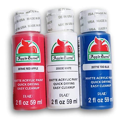 Apple Barrel Red, White, and Blue Patriotic Acrylic Paint Bundle (2 Ounces Each) AYCFIYING