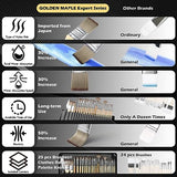 Acrylic Paint Brush Set, Golden Maple 25 PCS Paint Brushes for Acrylic Painting Oil Watercolor & Canvas,Enhanced Synthetic Brush Set with Cloth Roll golden maple