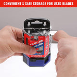 WORKPRO Premium Utility Knife Blades, TAC Diamond Coated SK2M, 50-Pack Utility Blades Replacement with Dispenser WORKPRO