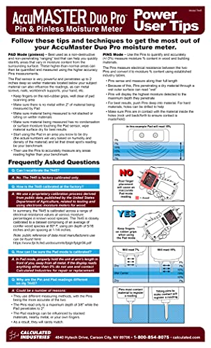 Calculated Industries 7445 AccuMASTER Duo Pro Pin & Pinless Moisture Meter Detects Hidden Leaks and Moisture | Combo Non-invasive Pad + Pin Sensors | - WoodArtSupply