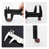 TamBee 6Inch 150mm Mini Caliper Double Scale Plastic Vernier Caliper for Jewelry Sliding Gauge Ruler Measuring Tool 5PCS(Black) TamBee