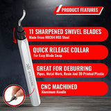 AFA Tooling - Deburring Tool with 10 Extra High Speed Steel Blades - Works on Metal, Resin, PVC Pipes, Copper, Plastic and 3D Printed Edges - AFA Tooling Approved for Automotive