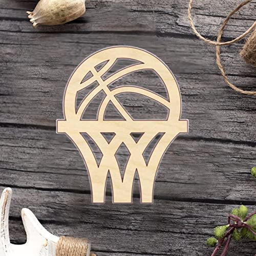 Basketball Net Wood Craft,Unfinished Wooden Cutout Art,DIY Wood Sign, Inspirational Farmhouse Wall Plaque,Rustic Home Decor for Bedroom Living Room - WoodArtSupply