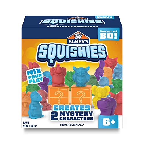 Elmer’s Squishies Kids’ Activity Kit, DIY Squishy Toy Kit Creates 2 Mystery Characters, Kids Crafts and Art Supplies Christmas Gift for Kids, 12 Elmer's