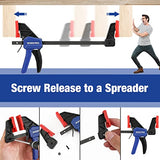 WORKPRO 8-Piece Clamp Set for Woodworking, 4-pack 4-1/2" Mini Bar Clamps and 4 Spring Clamps, Light-Duty Quick-Change Clamp/Spreader with 50 lbs Load WORKPRO