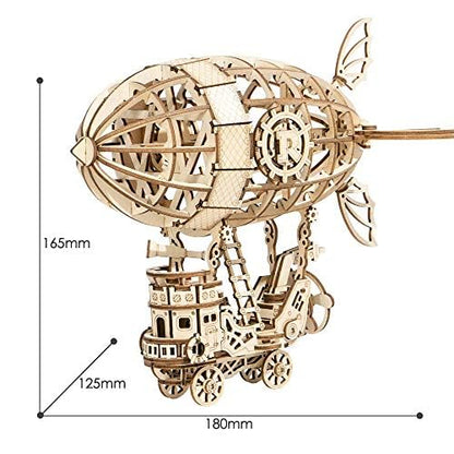 RoWood 3D Puzzles for Adults,Wood Models for Adults to Build, DIY Craft Kits for Kids Ages 8+ - Airship (176 Pieces) - WoodArtSupply