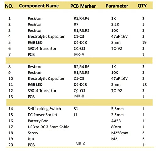 Adeept Colorful 3D Xmas Christmas Tree Led DIY Kits, 7 Color Flash RGB LED Circuit Electronic Assemble Funny Kits, STEM Project PCB Board for Student Adeept