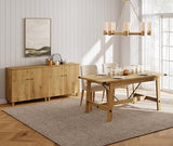 WAMPAT Sideboard Buffet Cabinets, 70.8" Wood Coffee Bar Cabinet with 4 Doors, Set of 2 Kitchen Storage Cabinets with 6 Compartments, Modern Credenza WAMPAT