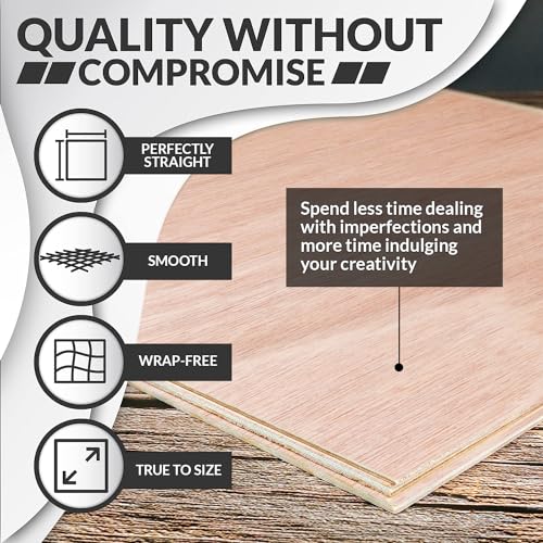 Mahogany Basswood Sheets for Crafts 1/8 inch, 3mm Plywood Sheets for Laser Cutting & Engraving, Wood Burning, Architectural Models, Drawing - 6 Pack