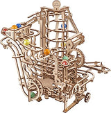 UGEARS Marble Run Spiral Hoist - Fourth Wood Marble Track 3D Puzzle Model Kit with Colored Glass Marbles - 3D Puzzles for Adults and Kids for UGEARS