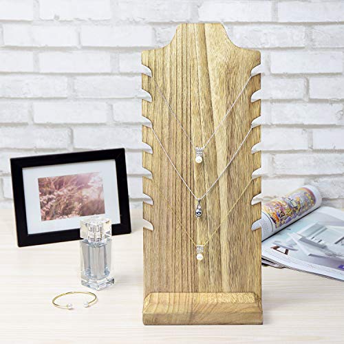 MOOCA Lightweight Wooden Necklace Display Stand - Freestanding Easel Holder for Multiple Necklaces, Oak Color MOOCA