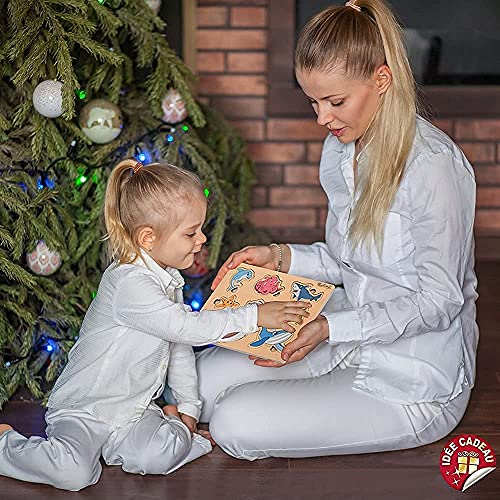 Pikatoyz Wood Puzzles for Toddlers 1-3. Wooden Toys for 1 2 3 Year Old of sea Animal Puzzles for Kids. Ideal Montessori Puzzle Gift. Baby Puzzles for PikatoyZ