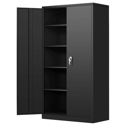 Greenvelly Steel SnapIt Storage Cabinet 72" Locking Metal Garage Storage Cabinet with 4 Adjustable Shelves, 2 Doors and Lock for File, Office, - WoodArtSupply