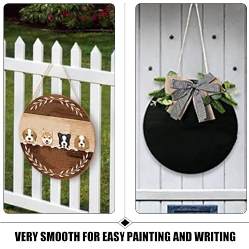 VILLCASE Unfinished Wooden Circles 24pcs Round Wooden Discs Blank Slices for DIY Crafts Door Hanger Sign Painting Christmas Decor 10cm VILLCASE