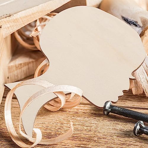 SAFIGLE 12pcs Painting Wood Chips Wooden Wreath Cutout Wood Slices African Girl Art Cutout Crafts for Women Unfinished Wood Cutout Wood Crafts - WoodArtSupply